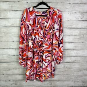 Express Vibrant Print Long Sleeve Romper Size Large